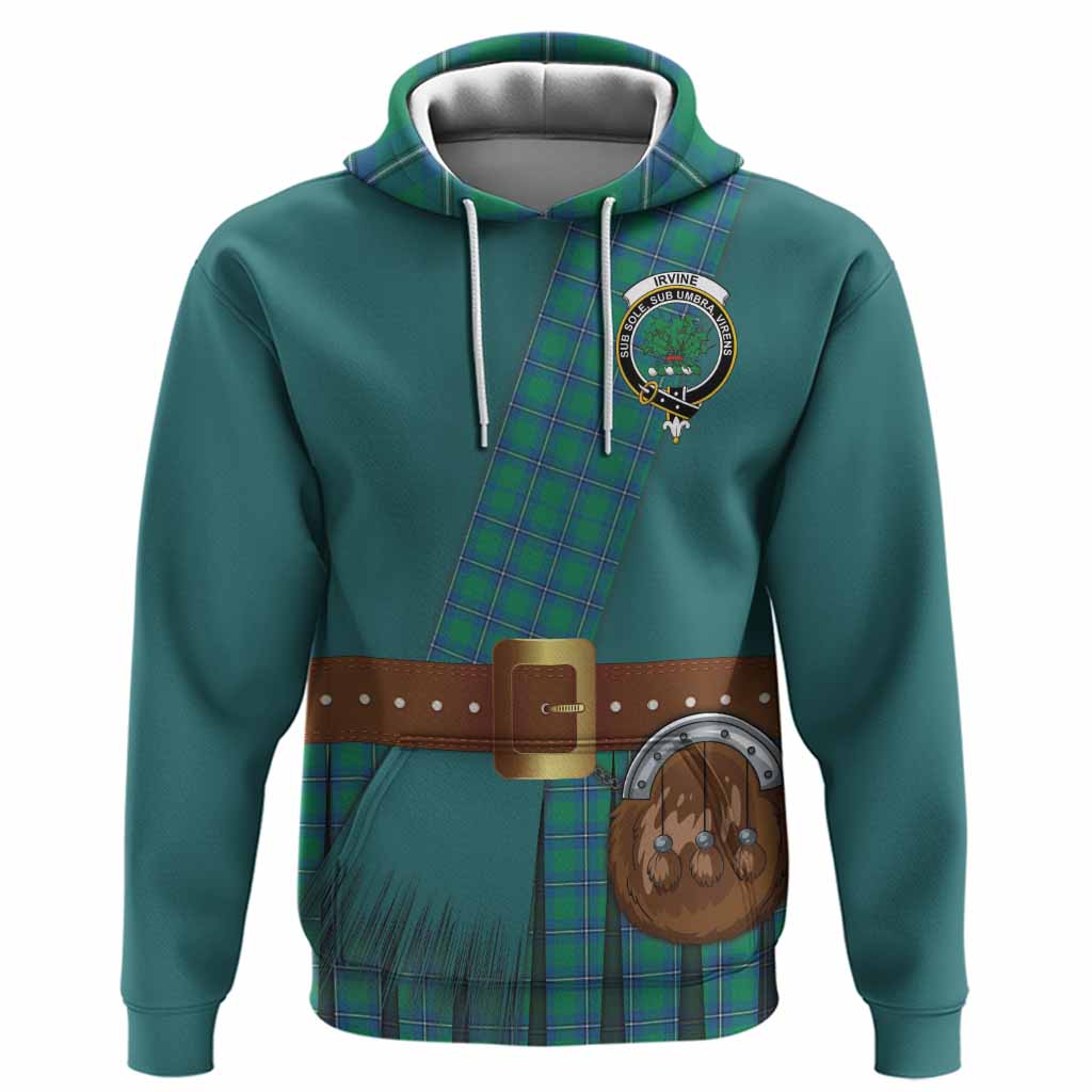 Irvine Tartan Crest Hoodie Kilt Costume Style