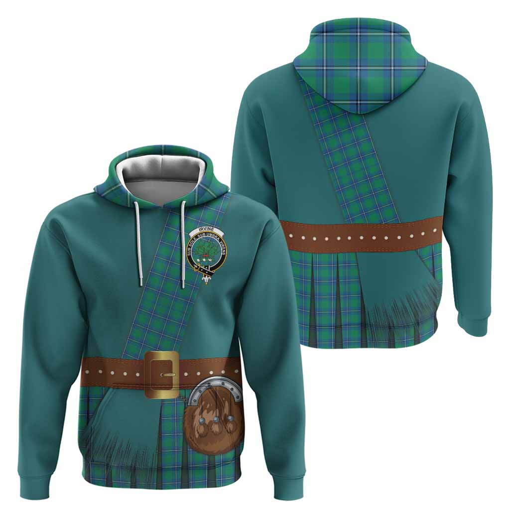 Irvine Tartan Crest Hoodie Kilt Costume Style