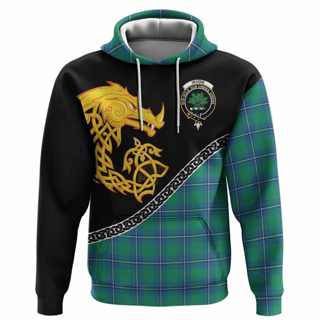 Irvine Tartan Crest Hoodie Legendary Dragon Knot Half Style