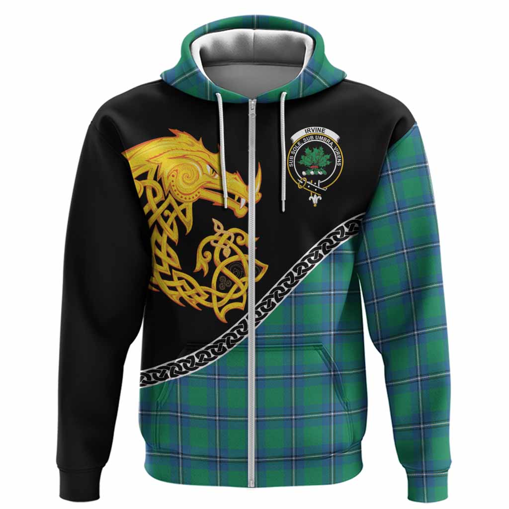 Irvine Tartan Crest Hoodie Legendary Dragon Knot Half Style