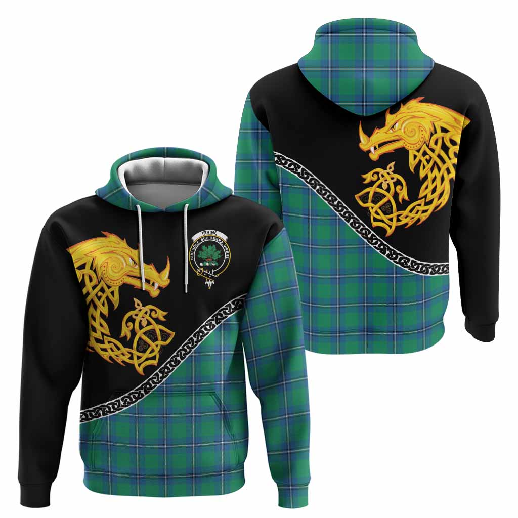 Irvine Tartan Crest Hoodie Legendary Dragon Knot Half Style