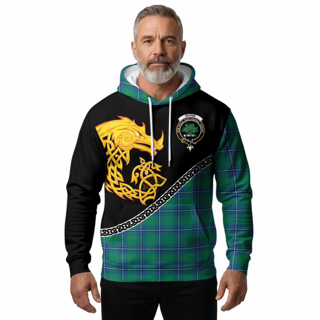 Irvine Tartan Crest Hoodie Legendary Dragon Knot Half Style