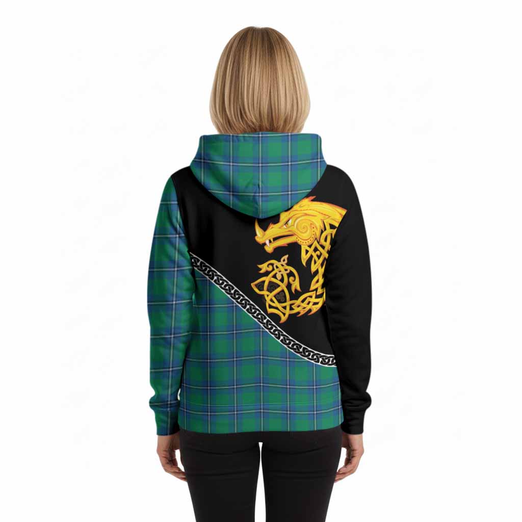 Irvine Tartan Crest Hoodie Legendary Dragon Knot Half Style