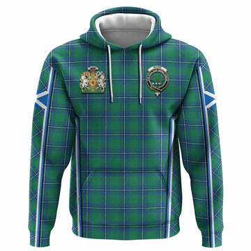 Irvine Tartan Crest Hoodie Scotland Coat of Arm Flag Style