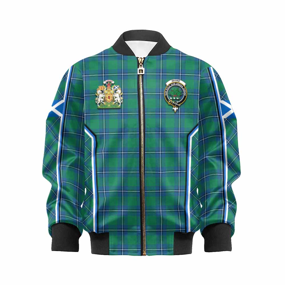 Irvine Tartan Crest Kid Bomber Jacket Scotland Coat of Arm Flag Style - Tartan Vibes Clothing