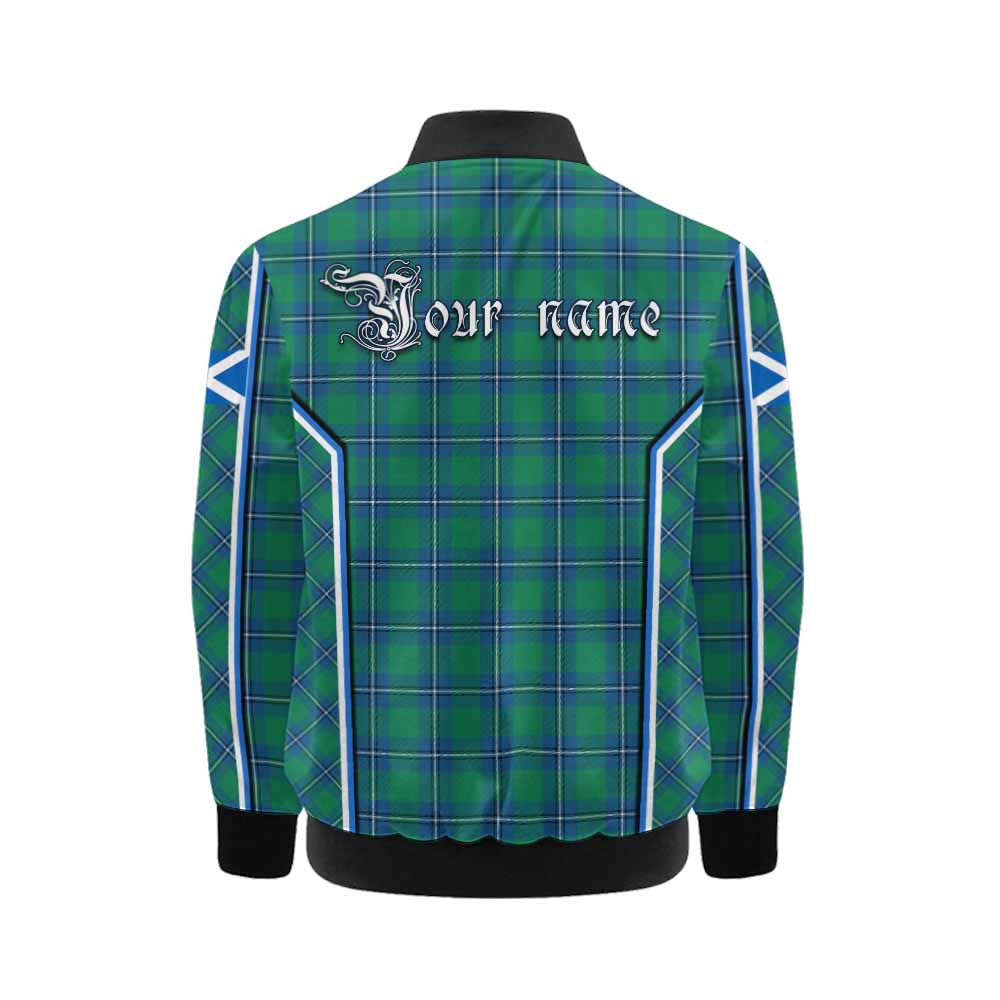 Irvine Tartan Crest Kid Bomber Jacket Scotland Coat of Arm Flag Style - Tartan Vibes Clothing