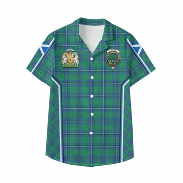 Irvine Tartan Crest Kid Hawaiian Shirt Scotland Coat of Arm Flag Style - Tartan Vibes Clothing