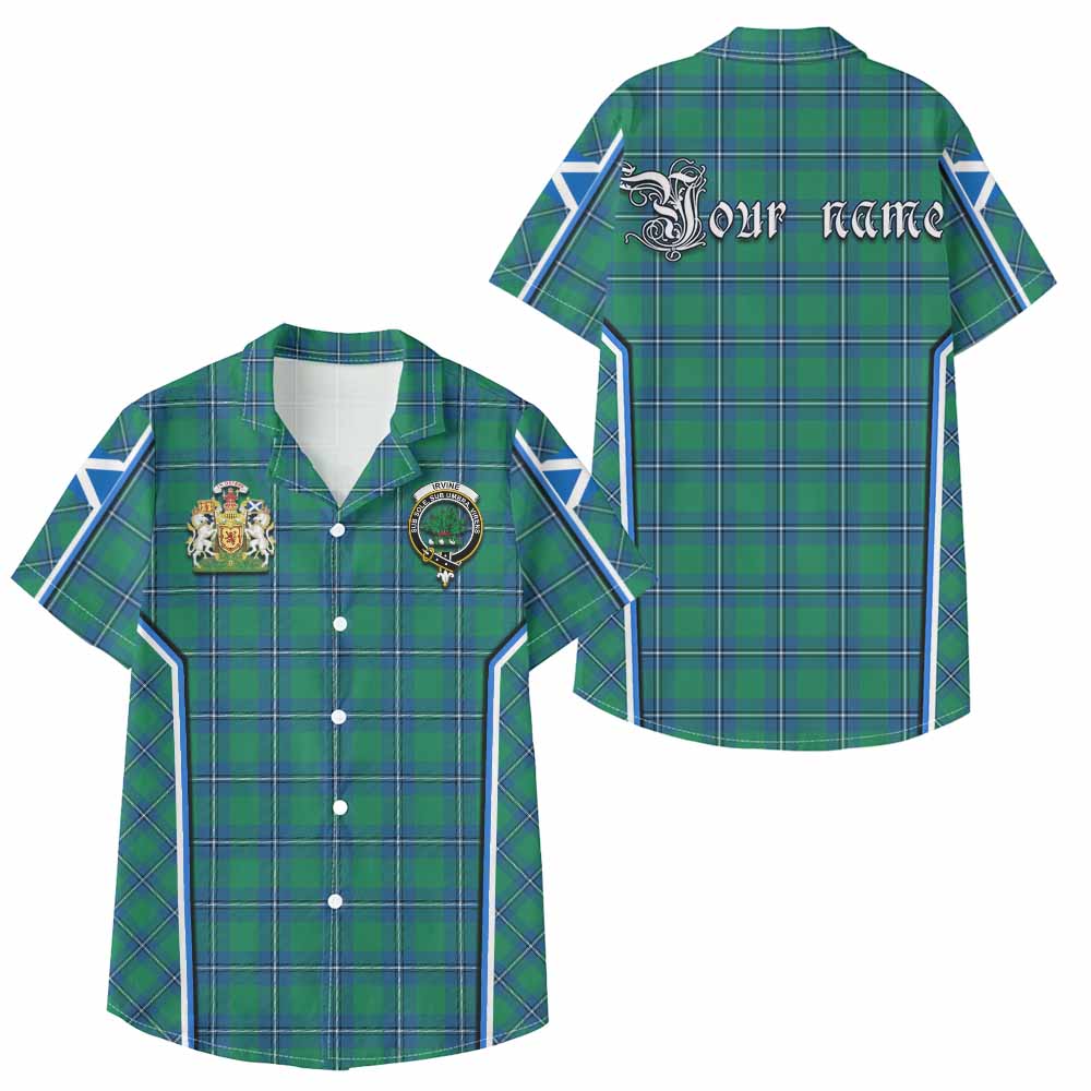 Irvine Tartan Crest Kid Hawaiian Shirt Scotland Coat of Arm Flag Style - Tartan Vibes Clothing