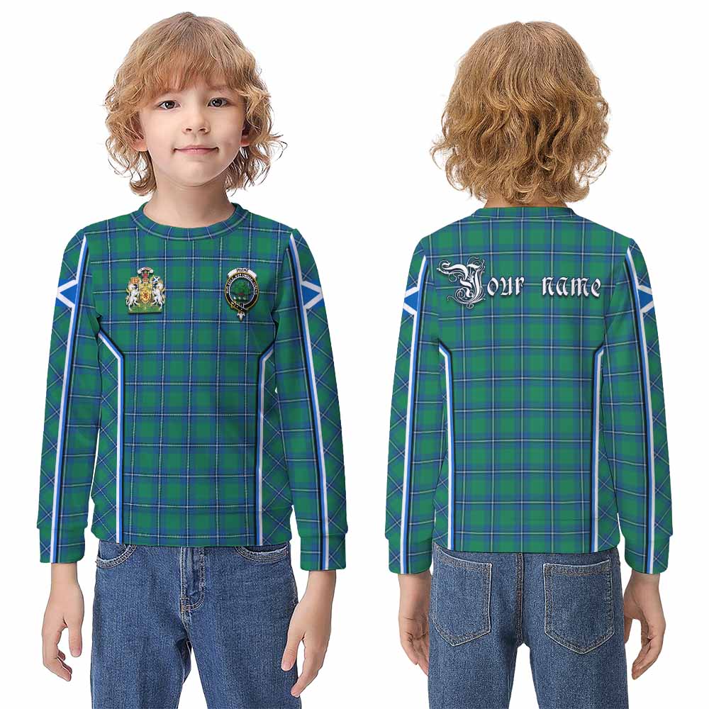 Irvine Tartan Crest Kid Knitted Sweatshirt Scotland Coat of Arm Flag Style - Tartan Vibes Clothing
