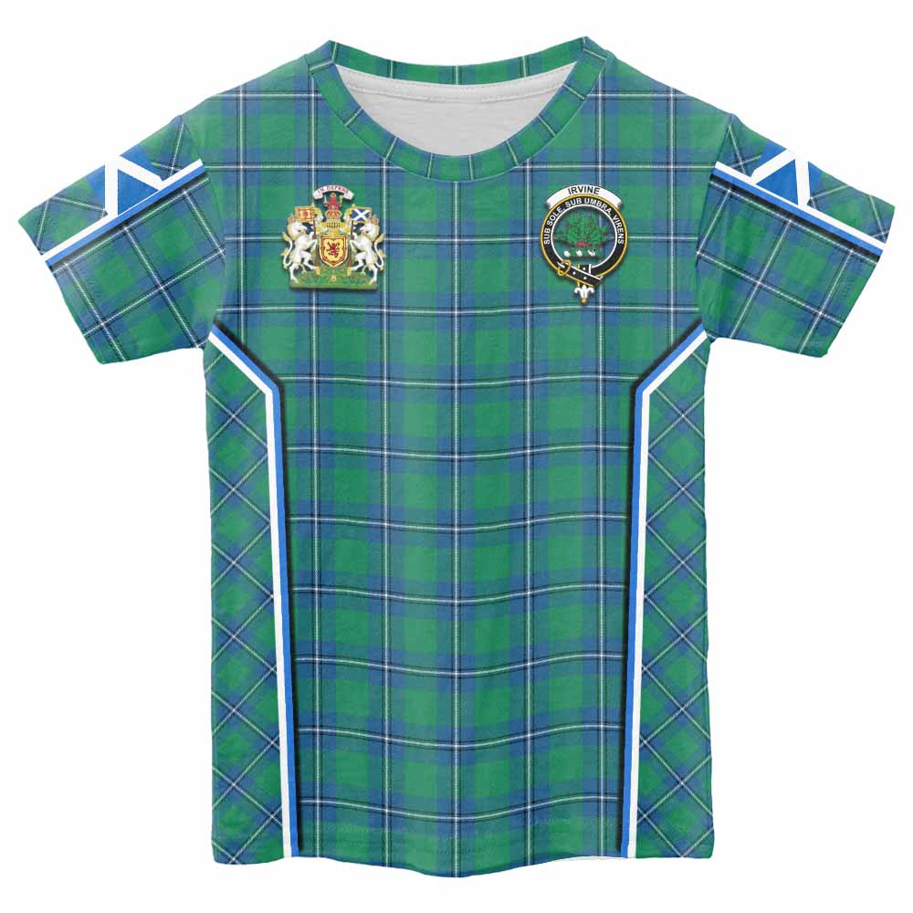 Irvine Tartan Crest Kid T-shirt Scotland Coat of Arm Flag Style - Tartan Vibes Clothing