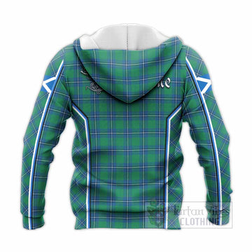 Irvine Tartan Crest Knitted Hoodie Scotland Coat of Arm Flag Style - Tartan Vibes Clothing