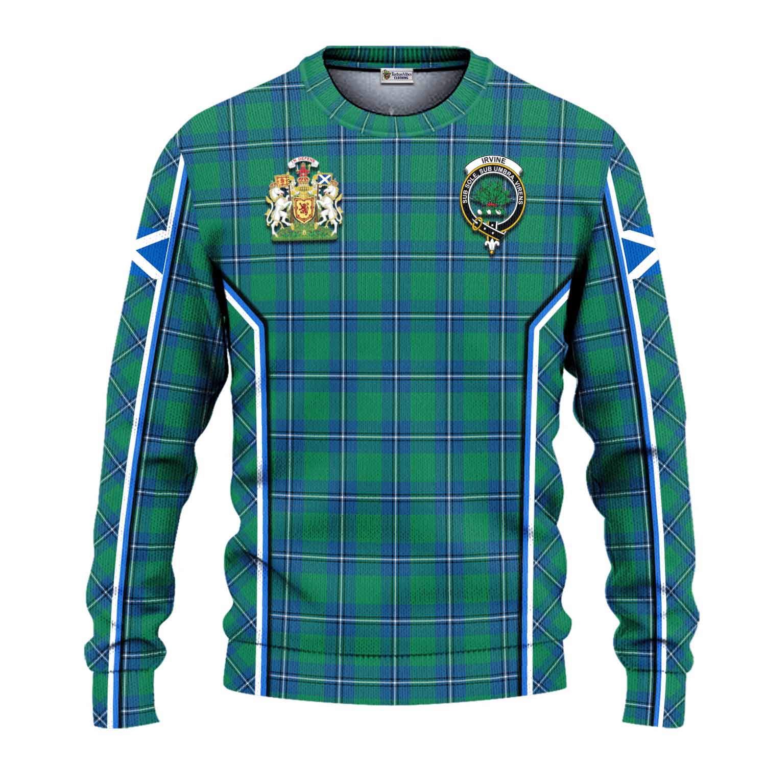 Irvine Tartan Crest Knitted Sweater Scotland Coat of Arm Flag Style - Tartan Vibes Clothing