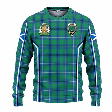 Irvine Tartan Crest Knitted Sweater Scotland Coat of Arm Flag Style - Tartan Vibes Clothing