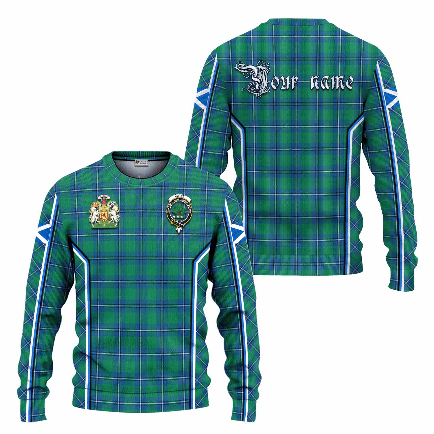 Irvine Tartan Crest Knitted Sweater Scotland Coat of Arm Flag Style - Tartan Vibes Clothing
