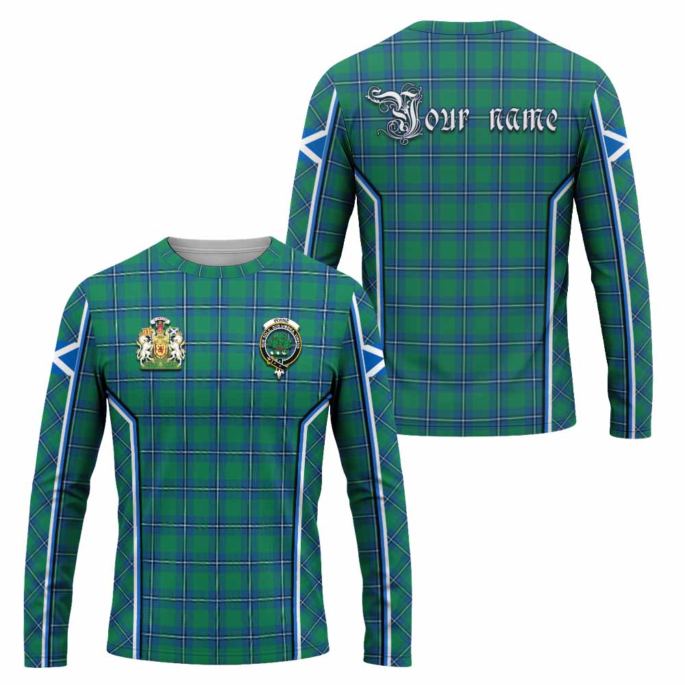 Irvine Tartan Crest Long Sleeve T-Shirt Scotland Coat of Arm Flag Style - Tartan Vibes Clothing