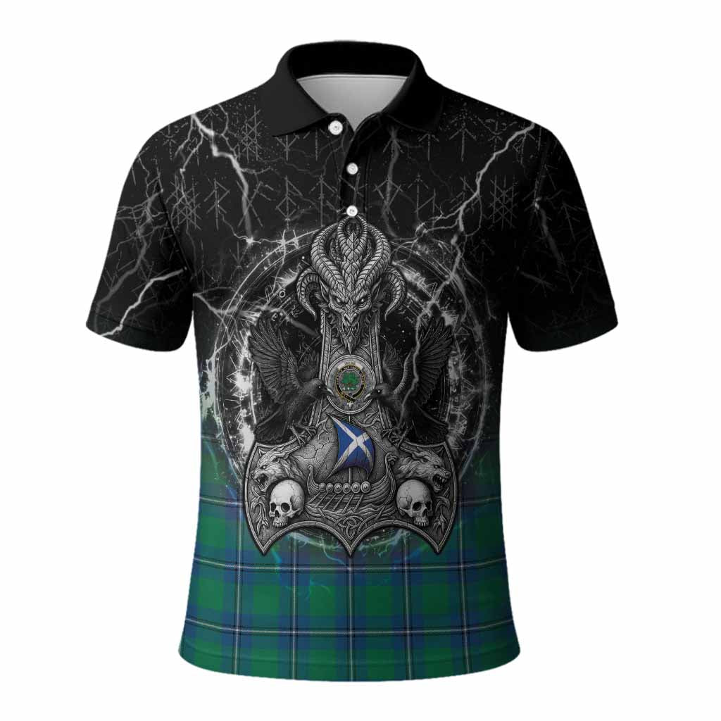 Irvine Tartan Crest Polo Shirt Celtic Odin's Raven Legacy