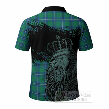 Irvine Tartan Crest Polo Shirt Crowned Lion Heritage Style