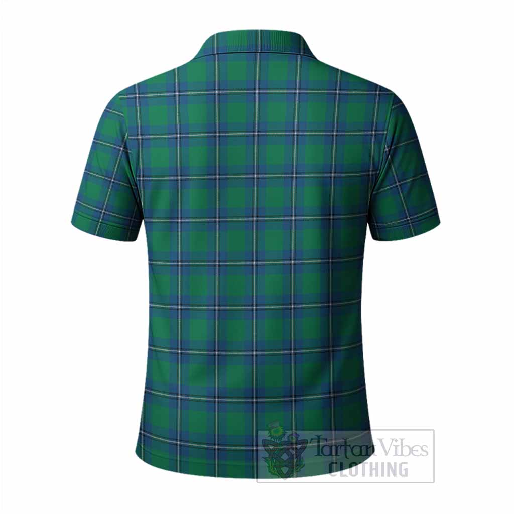Irvine Tartan Crest Polo Shirt Ferocious Lion Style