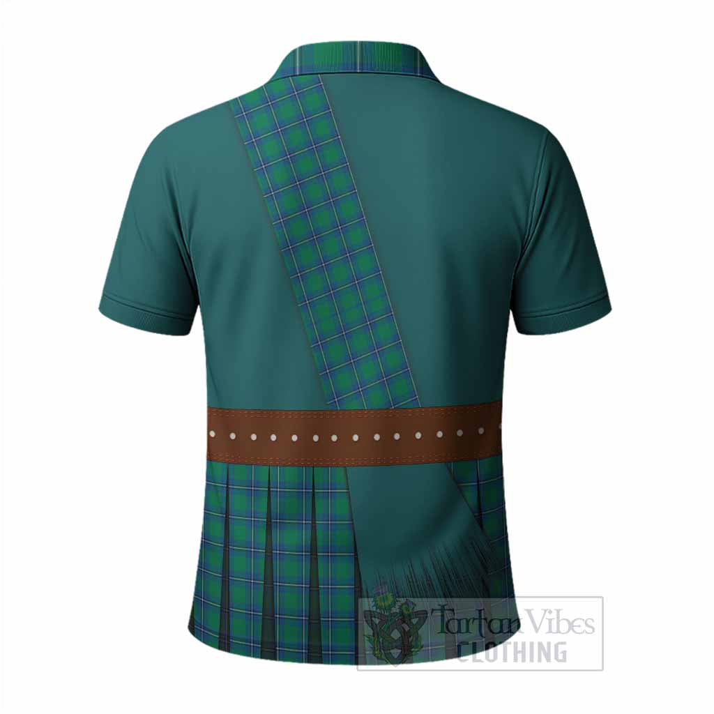 Irvine Tartan Crest Polo Shirt Kilt Costume Style