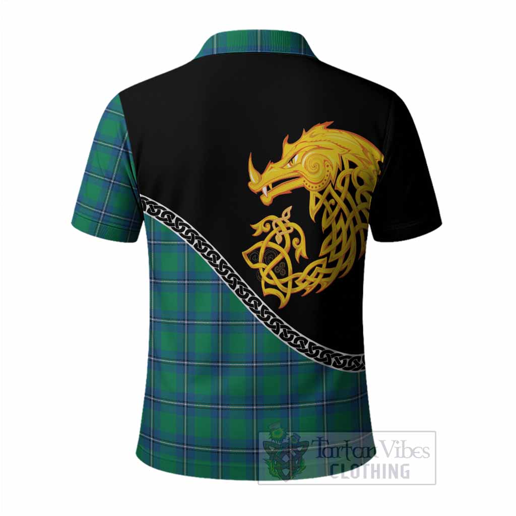 Irvine Tartan Crest Polo Shirt Legendary Dragon Knot Half Style