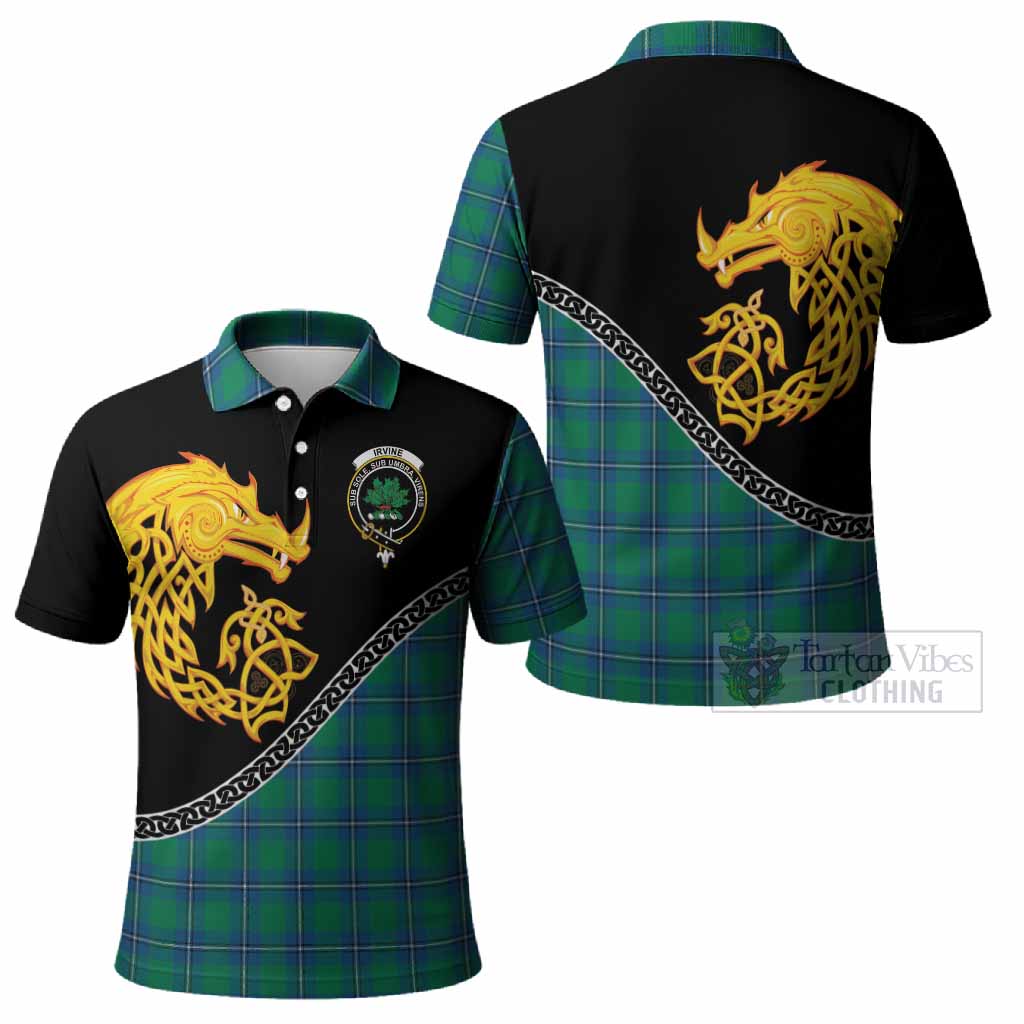 Irvine Tartan Crest Polo Shirt Legendary Dragon Knot Half Style