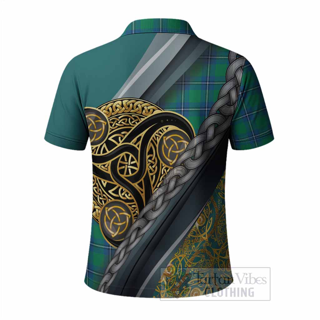 Irvine Tartan Crest Polo Shirt Scottish Triskele Celtic