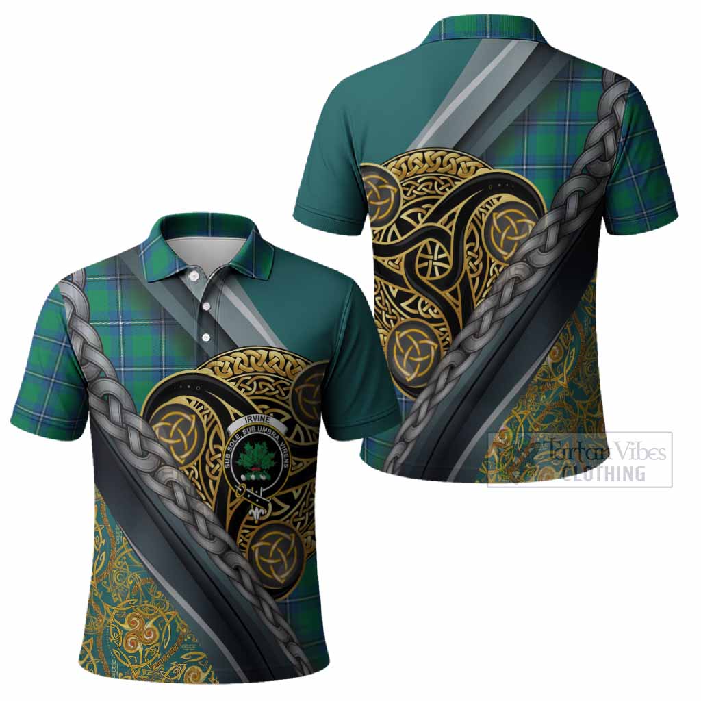 Irvine Tartan Crest Polo Shirt Scottish Triskele Celtic