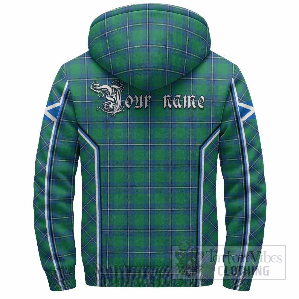 Irvine Tartan Crest Sherpa Hoodie Scotland Coat of Arm Flag Style - Tartan Vibes Clothing