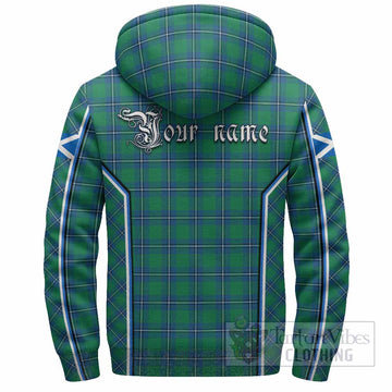 Irvine Tartan Crest Sherpa Hoodie Scotland Coat of Arm Flag Style
