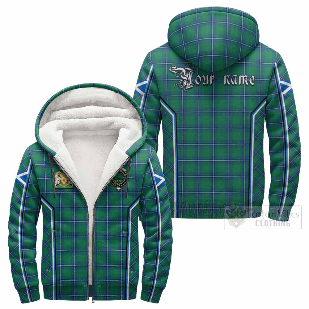 Irvine Tartan Crest Sherpa Hoodie Scotland Coat of Arm Flag Style - Tartan Vibes Clothing