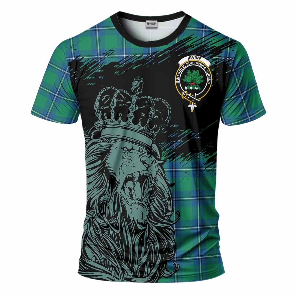 Irvine Tartan Crest T-Shirt Crowned Lion Heritage Style