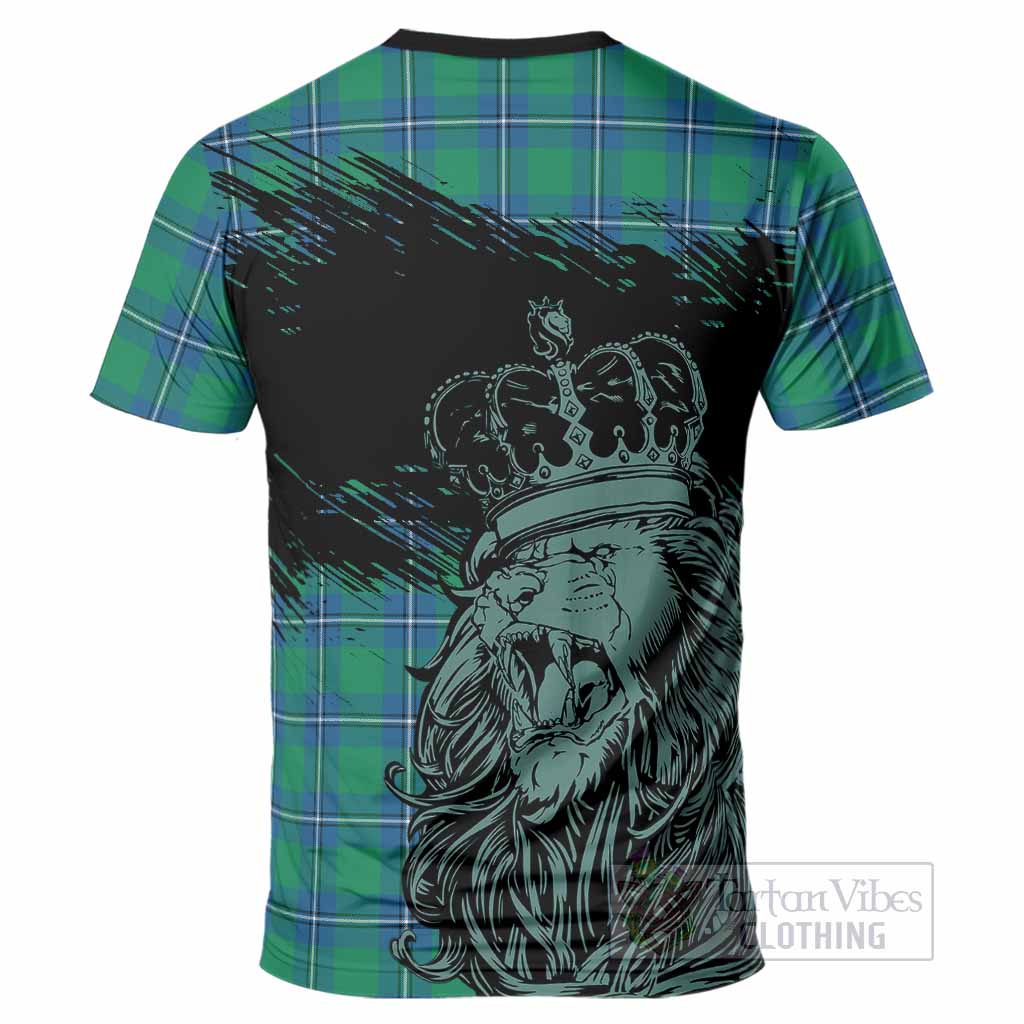 Irvine Tartan Crest T-Shirt Crowned Lion Heritage Style