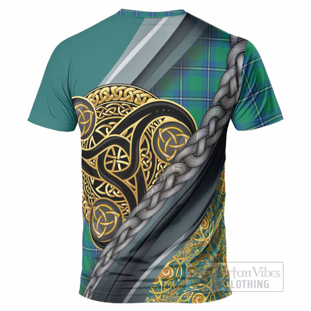 Irvine Tartan Crest T-Shirt Scottish Triskele Celtic