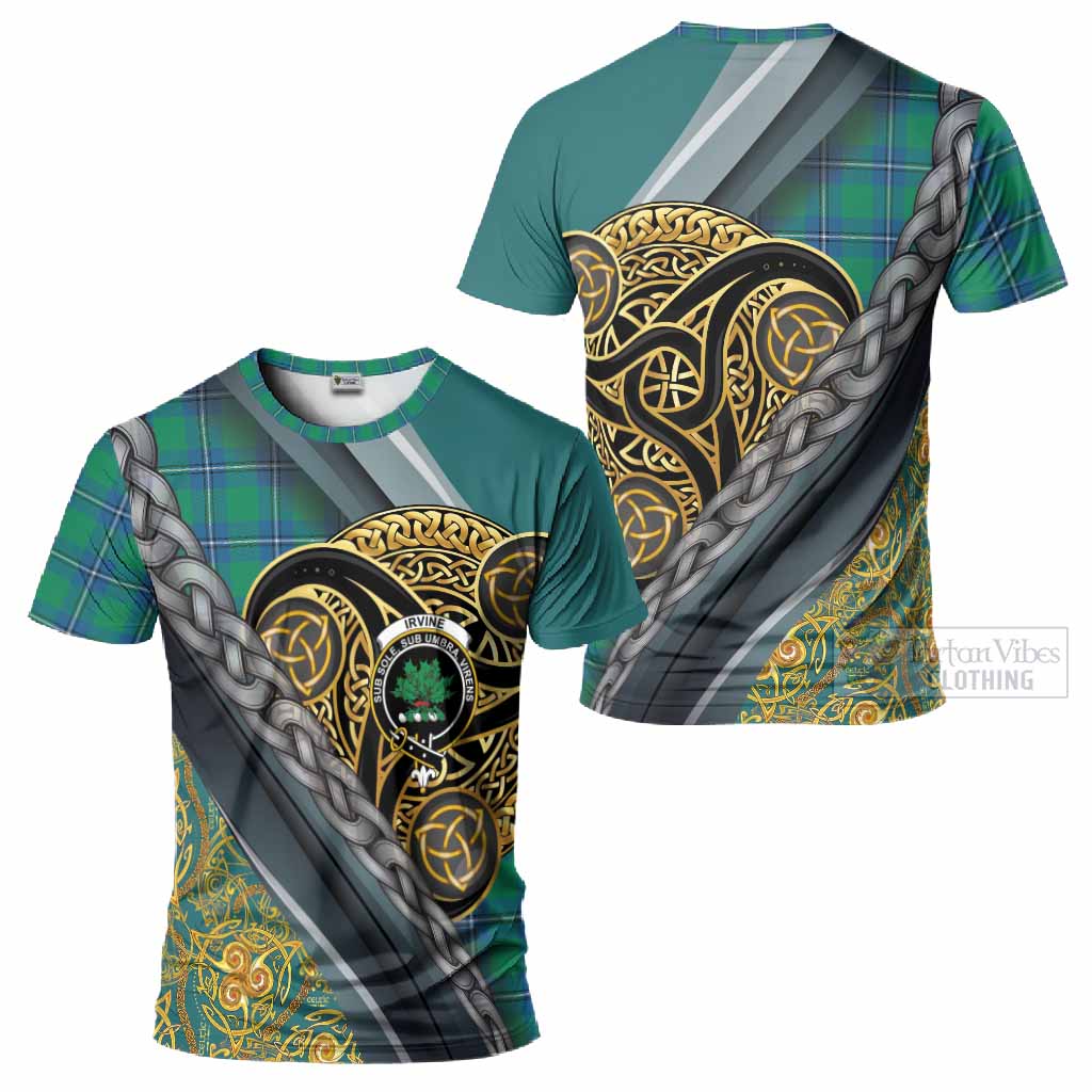 Irvine Tartan Crest T-Shirt Scottish Triskele Celtic