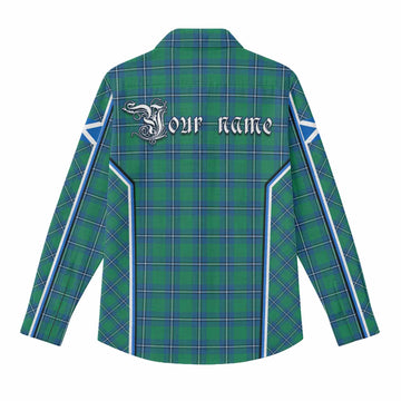 Irvine Tartan Crest Women Casual Shirt Scotland Coat of Arm Flag Style - Tartan Vibes Clothing
