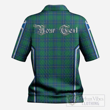 Irvine Tartan Crest Women’s Polo Sweater Top Scotland Coat of Arm Flag Style