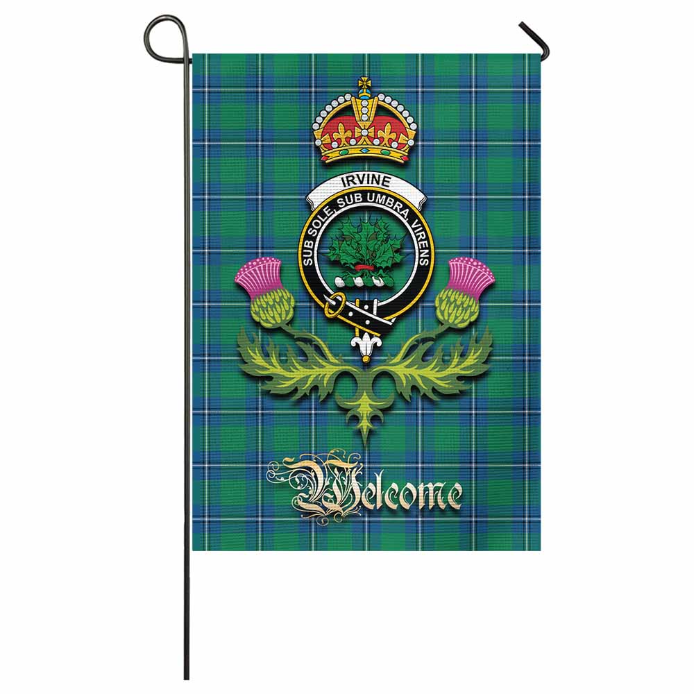 Irvine Tartan Family Crest Garden Flag Royal Thistle Welcome Style - Tartan Vibes Clothing