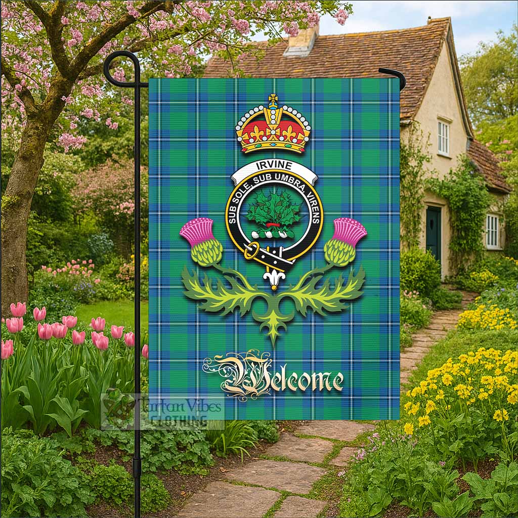 Irvine Tartan Family Crest Garden Flag Royal Thistle Welcome Style - Tartan Vibes Clothing