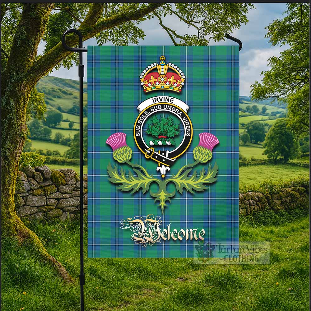 Irvine Tartan Family Crest Garden Flag Royal Thistle Welcome Style - Tartan Vibes Clothing