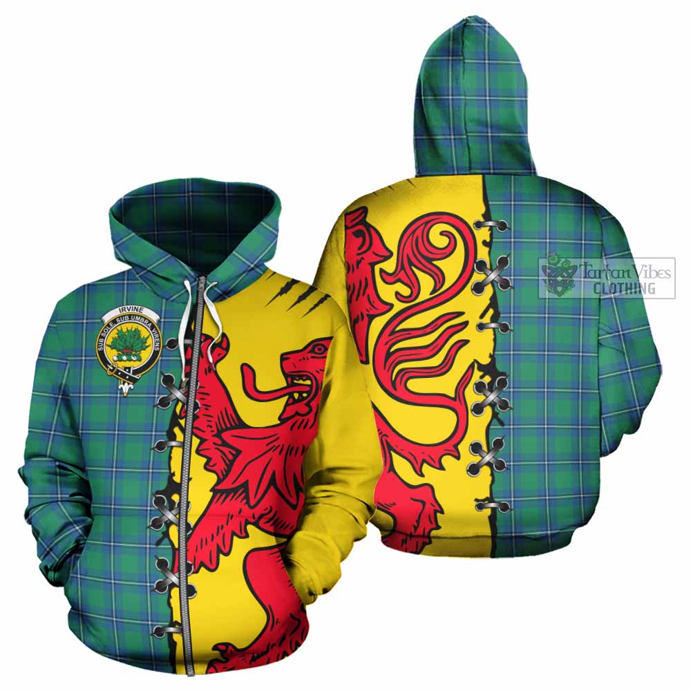 Irvine Tartan Family Crest Hoodie Lion Rampant Honor - Tartan Vibes Clothing