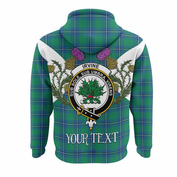Irvine Tartan Family Crest Hoodie Scottish Burns Night Thistle Floral