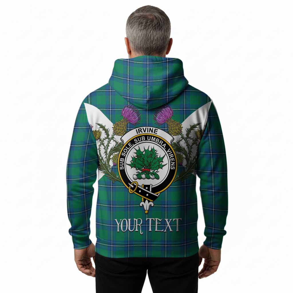 Irvine Tartan Family Crest Hoodie Scottish Burns Night Thistle Floral