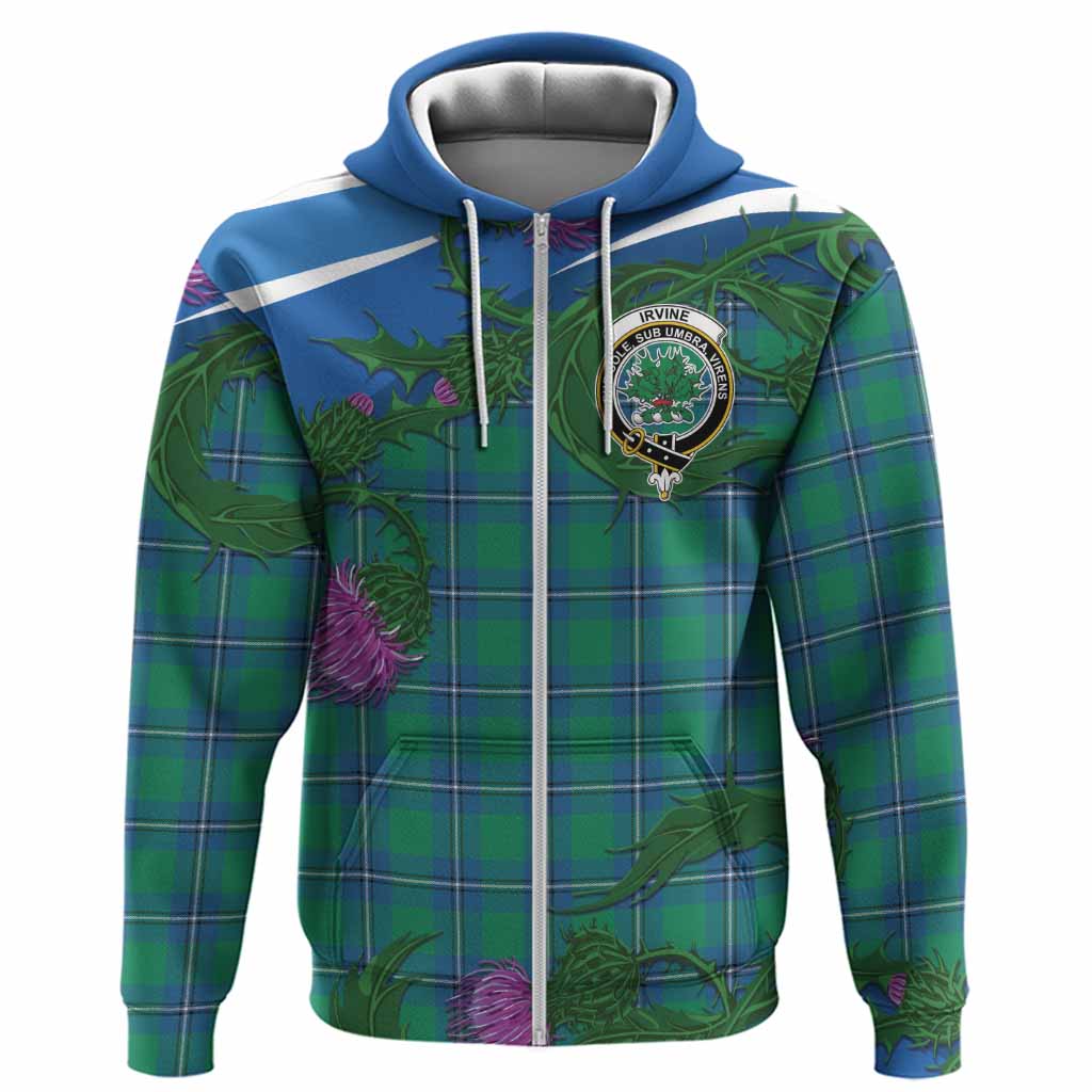 Irvine Tartan Family Crest Hoodie Thistle in Minimalism