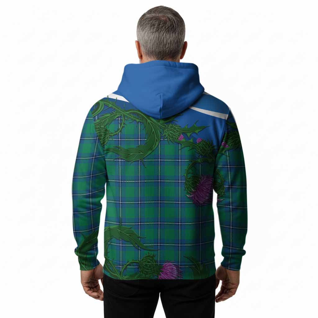 Irvine Tartan Family Crest Hoodie Thistle in Minimalism