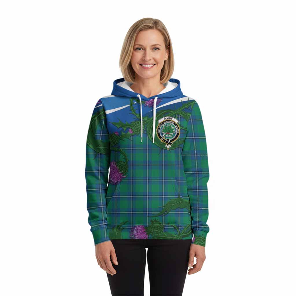 Irvine Tartan Family Crest Hoodie Thistle in Minimalism