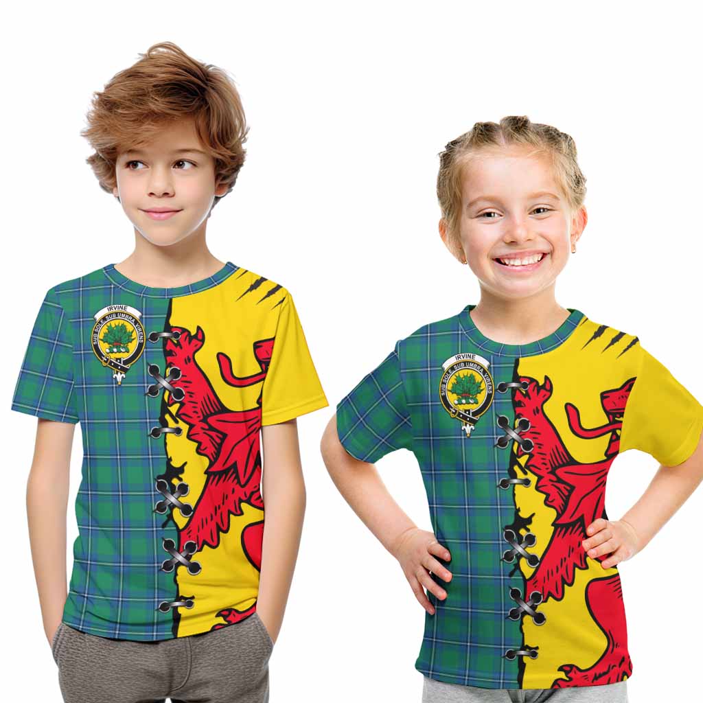 Irvine Tartan Family Crest Kid T-shirt Lion Rampant Honor - Tartan Vibes Clothing