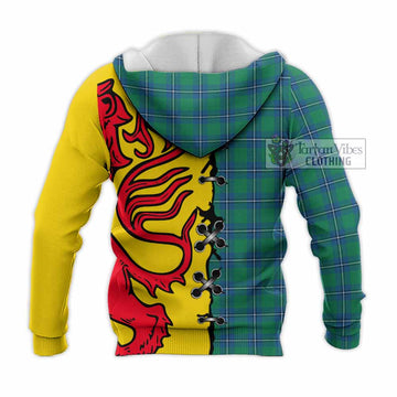 Irvine Tartan Family Crest Knitted Hoodie Lion Rampant Honor