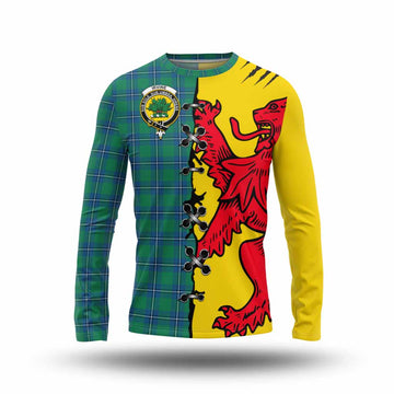 Irvine Tartan Family Crest Long Sleeve T-Shirt Lion Rampant Honor