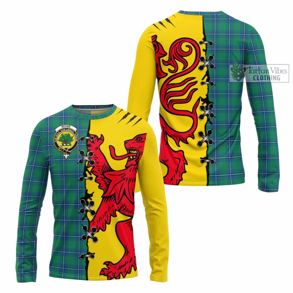 Irvine Tartan Family Crest Long Sleeve T-Shirt Lion Rampant Honor - Tartan Vibes Clothing