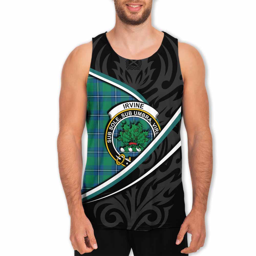 Irvine Tartan Family Crest Men Tank Top Celtic Scottish Thistle Floral - Tartan Vibes Clothing